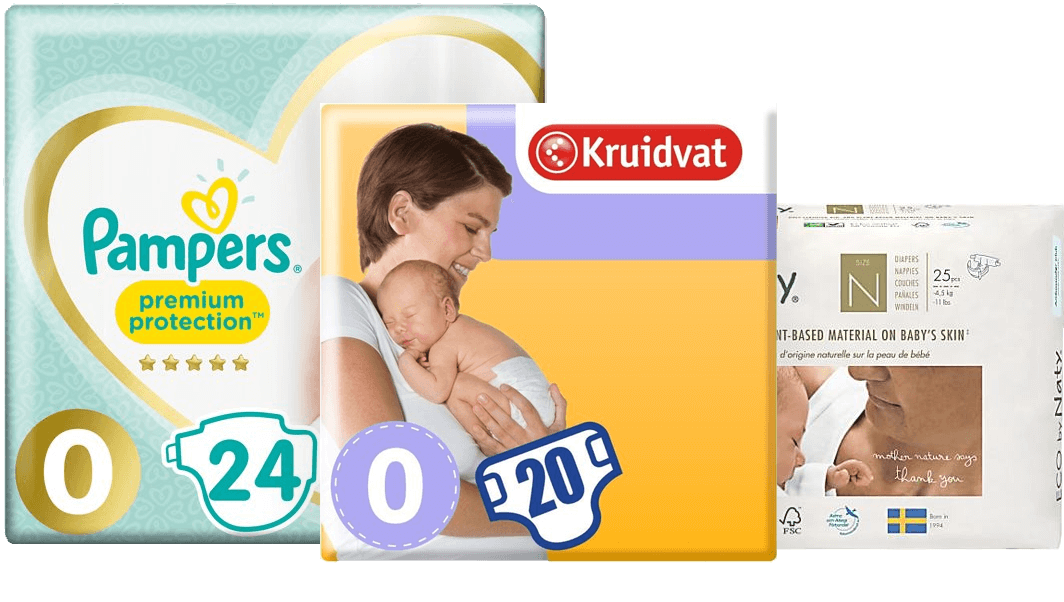 aluminium Signaal Winderig Luiers & Pampers Maat 0 promoties -75% - Luiergids