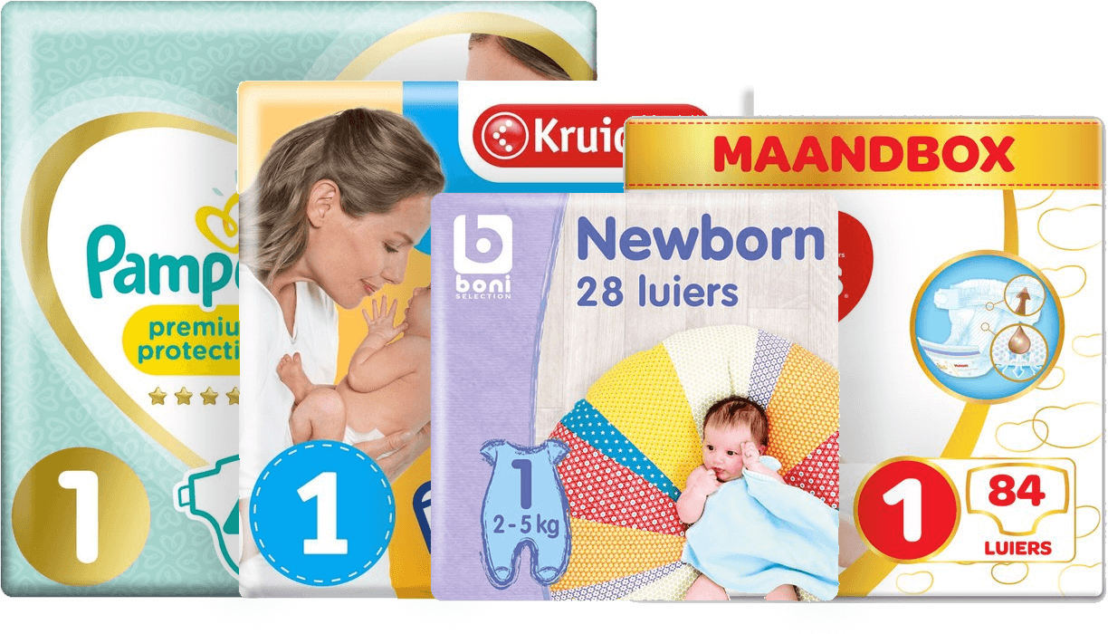 kaart beneden ervaring Luiers & Pampers Maat 1 promoties -75% - Luiergids