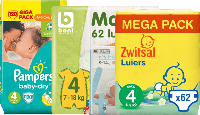 & Pampers 4 promoties -75% -