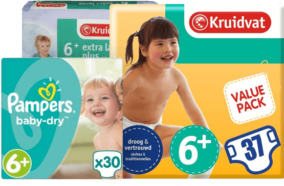 gitaar Voorstel lint Luiers & Pampers Maat 6+ promoties -75% - Luiergids